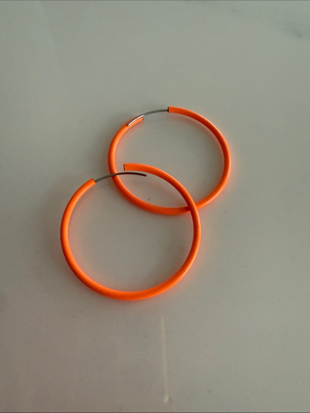 Orange Hoop Earrings - Brand (diameter 1 and a half inch)